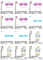 Preview: Stickdatei Spar-Set Cat Doodle Applikationen inkl. ITH Anhänger, Übersicht mit 12 Dateien für Applikationen: 5 mal Katzenbüste mit Herzbrille, Aufschrift "hello baby"; 3 mal Schriftzug "Beach Time"; 4 mal Katze im Drink.