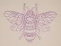 Preview: Stickdatei von einer Bine in Lineart ausgestickt.