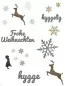 Preview: Stickdatei Set Wintermotive (10x10 u. 13x18 Rahmen) divers. Hirsch, Mädchen, Eiskristall, Schriftzüge "hyggelig", "Frohe Weihnachten", "hygge", teilweise mit Sternen/Eiskristallen.