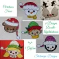 Preview: Stickdatei Set Christmas Faces Doodle-Applikationen Preview: Stickdatei Set Christmas Faces Doodle-Applikationen