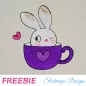 Preview: Freebie Stickdatei Bunny in a Cup (10x10 Rahmen)