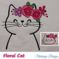 Mobile Preview: Stickdatei Set Floral Cat