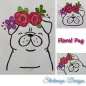 Preview: Stickdatei Set Floral Pug Preview: Stickdatei Set Floral Pug
