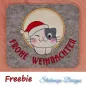 Mobile Preview: Freebie Stickdatei ITH Mug Rug Frohe Weihnachten (13x18)