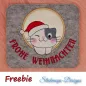 Preview: Freebie Stickdatei ITH Mug Rug Frohe Weihnachten (13x18) Preview: Freebie Stickdatei ITH Mug Rug Frohe Weihnachten (13x18)