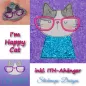 Preview: Stickdatei Set I'm Happy Cat Doodle Applikation inkl. ITH Anhänger