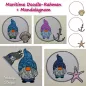Preview: Gnome mit Mandalamuster in Maritimen Ausführungen im Rahmen Preview: Gnome mit Mandalamuster in Maritimen Ausführungen im Rahmen