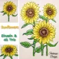 Mobile Preview: Sonnenblumen in verschiedenen Varianten Übersicht gestickt