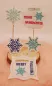 Preview: Schneeflocken Stickdateien als Stabdeko mit Schrifzug Frohe Weihnachten für Geldgeschenke.
