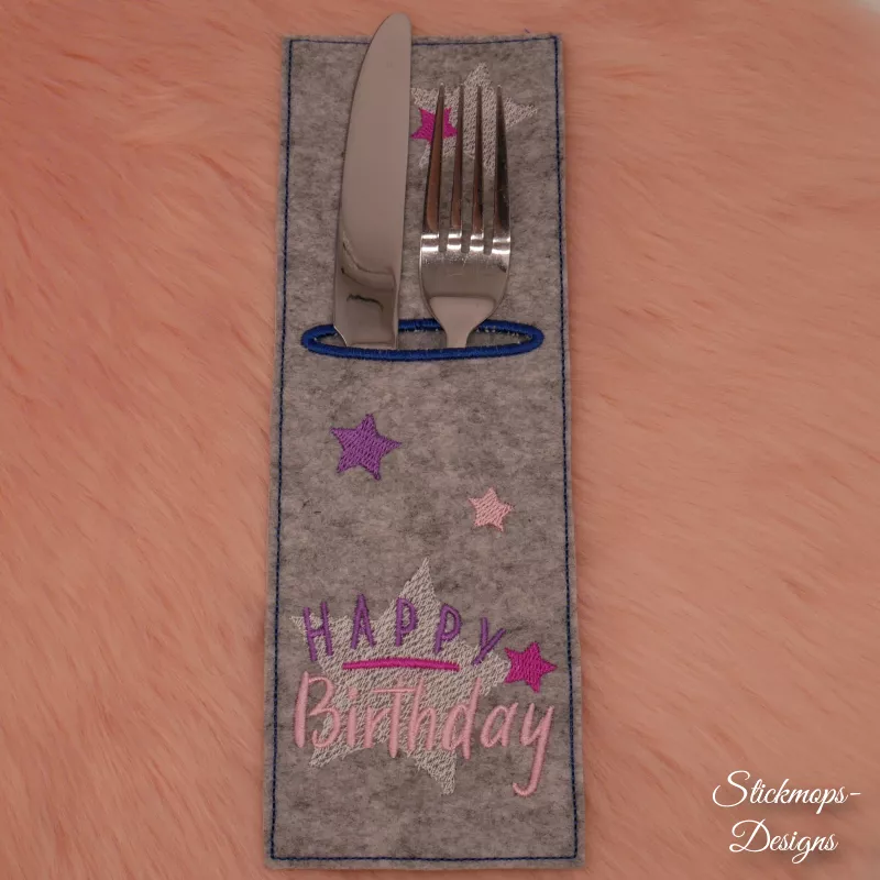 Stickdatei Set ITH Party-Deko LED Cover, Stabdesigns, Bestecktaschen und Applikationen