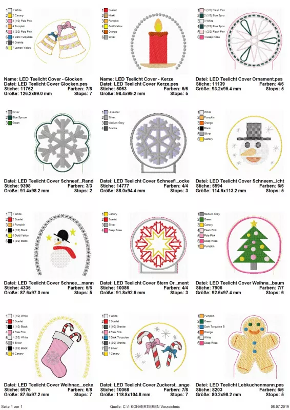 Stickdatei-Set 12 ITH-Christmas LED Cover