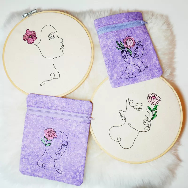 Stickdatei Set Beauties - ITH Kosmetiktaschen & dekorative Gesichter