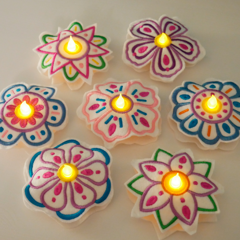 Preview: 7 LED Blüten Ansicht von Oben