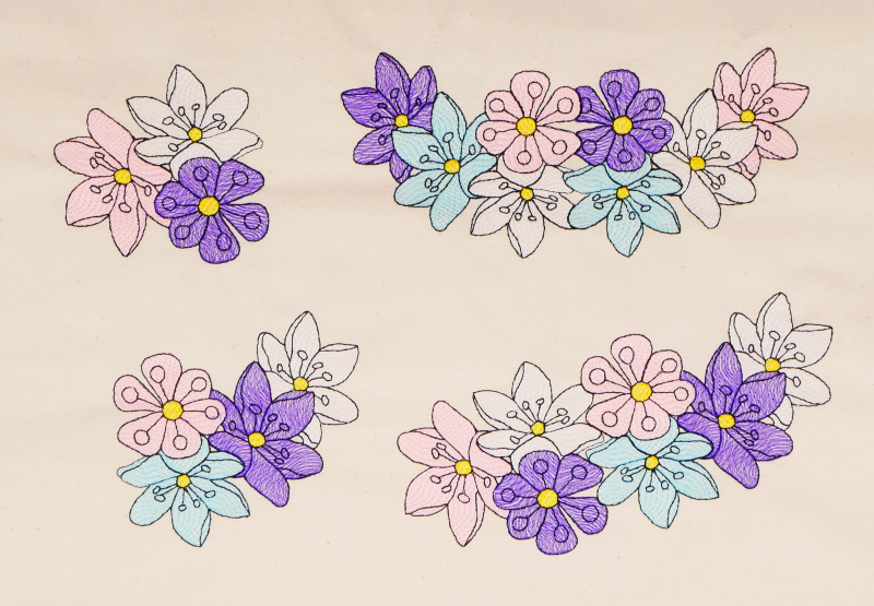 Preview: Blumengestecke in vier verschiedenen Varianten