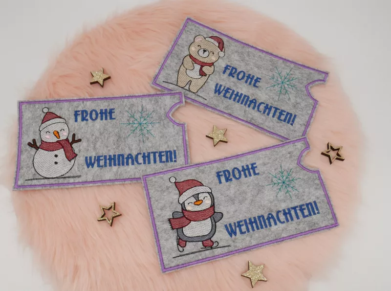 Stickdatei Set ITH Christmascover in 3 Größen + Einzelmotive