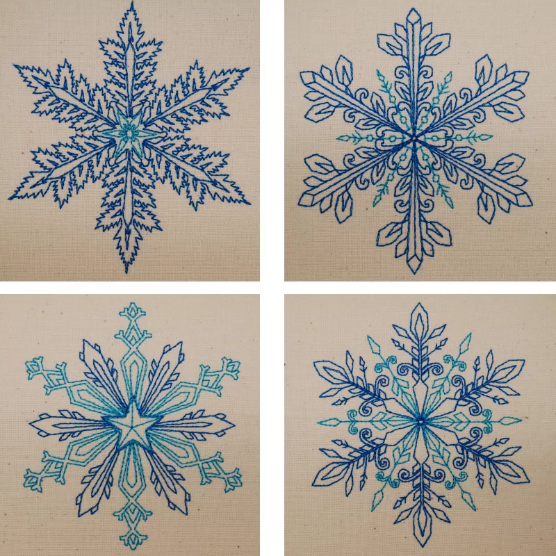 Stickdatei Set 12 Snowflakes (10x10)