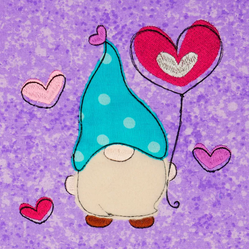 Doodle Applikation Gnom mit Herzchen