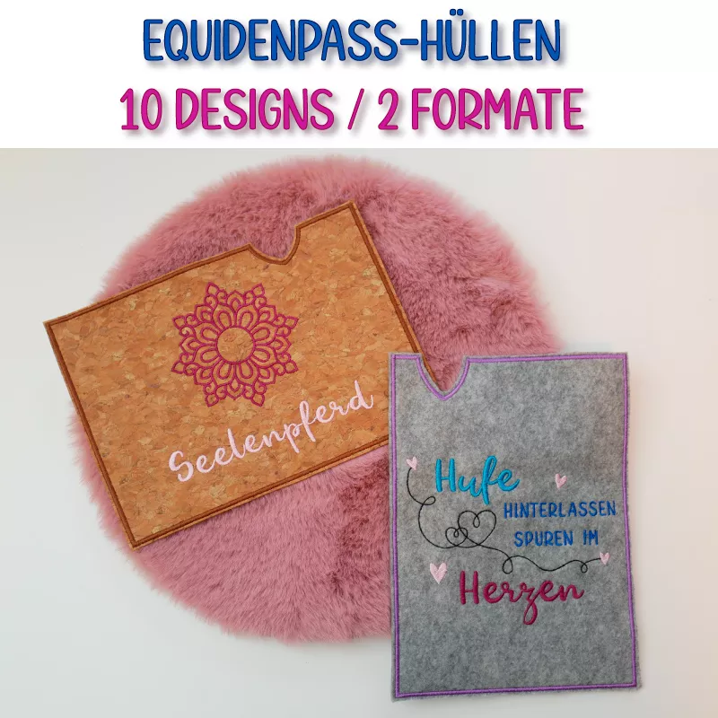 Stickdatei Set ITH Equidenpasshüllen + Einzelmotive