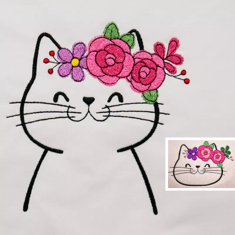 Stickdatei Set Floral Cat
