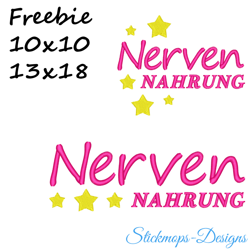 Preview: Freebie Stickdatei Nervennahrung