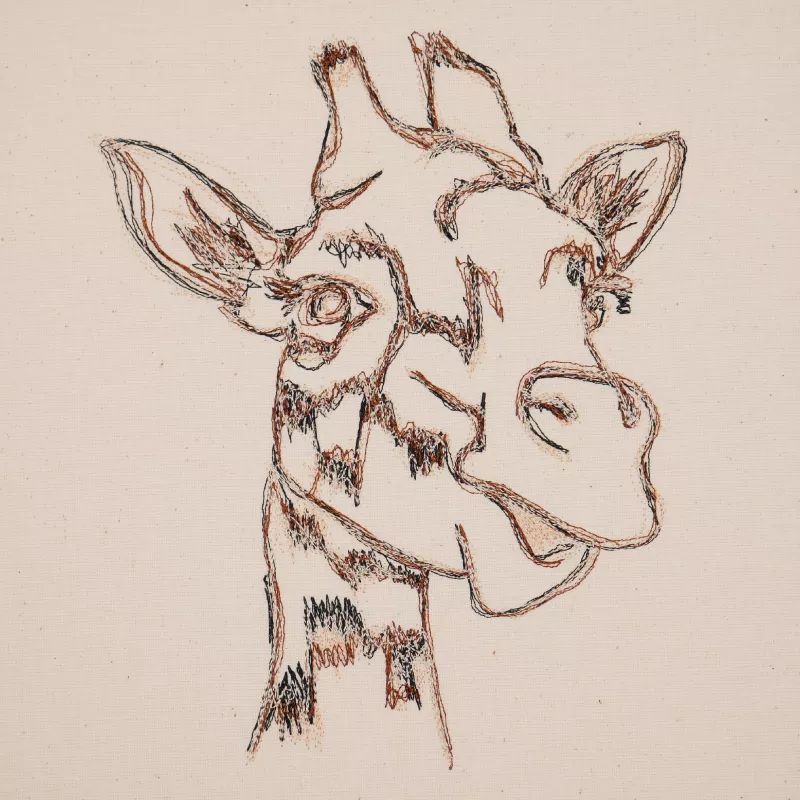 Stickdatei Giraffe Scribble in mehreren Farben