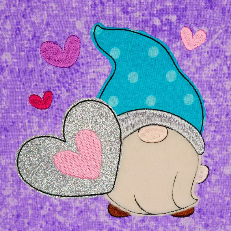 Doodle Applikation Gnom mit Herzchen