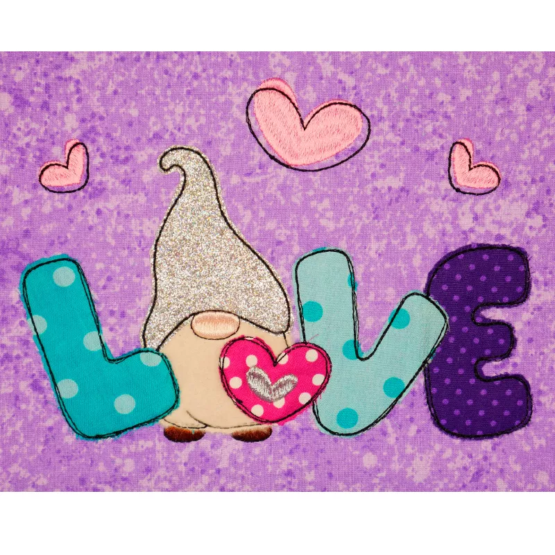 Doodle Applikation Gnom mit Herzchen