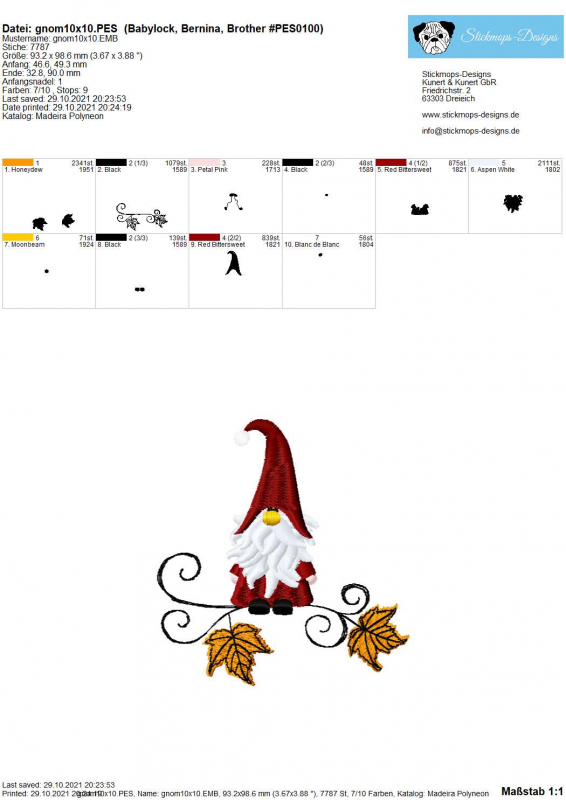Vorschau Freebie Stickdatei Gnom