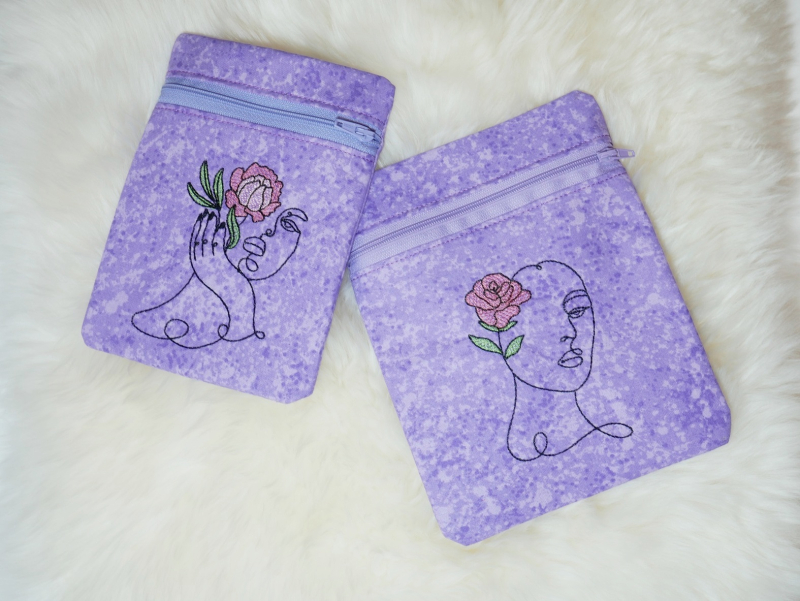 Preview: Stickdatei Set Beauties - ITH Kosmetiktaschen & dekorative Gesichter