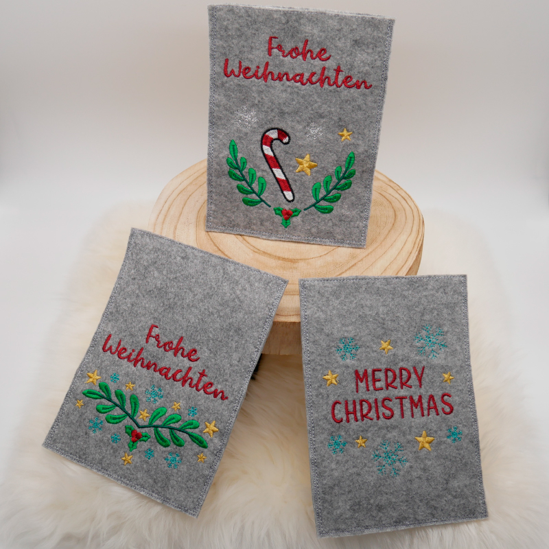 Preview: Stickdatei Set Christmas Kartenhüllen (Türchen 9 b)