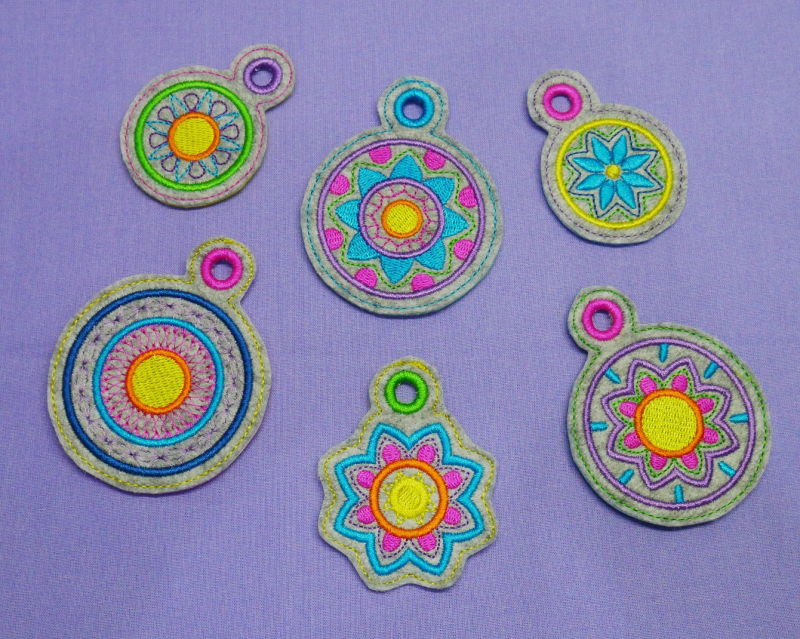 Preview: Stickdatei Set Ornamente inkl. ITH Anhänger