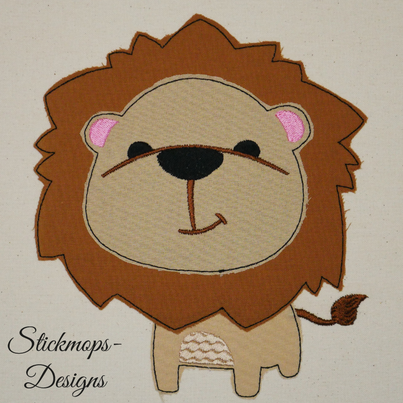 Preview: Stickdatei Set Löwen-Applikation Roar in div. Größen