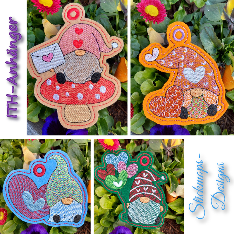 Preview: Stickdatei Set Lovegnomes ITH Anhänger