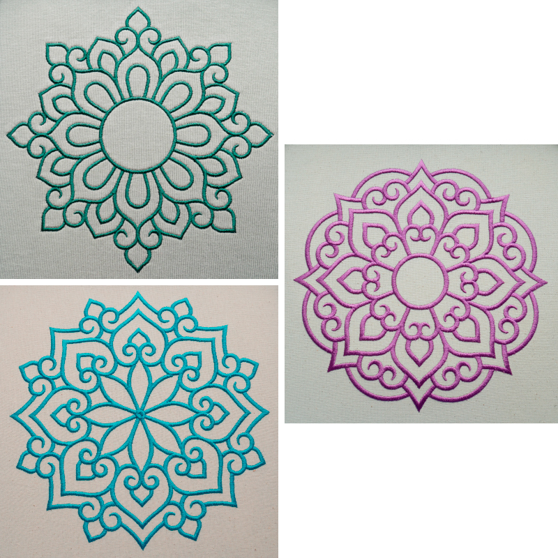 Preview: Stickdatei Set 3 Mandalas in je 9 Größen