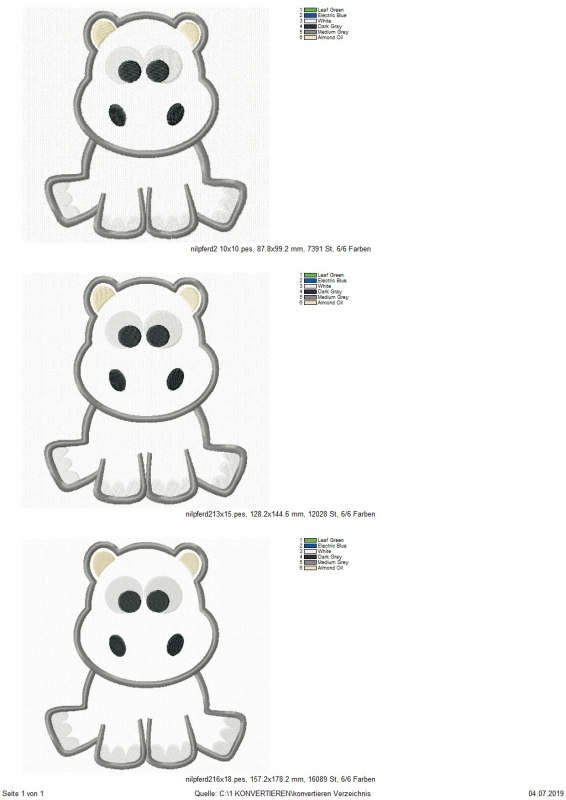 Preview: Applikation Nilpferd Übersicht