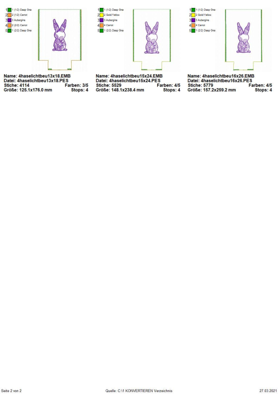 Preview: Stickdatei ITH Lichtbeutel Ostermandala Übersicht Seite 2