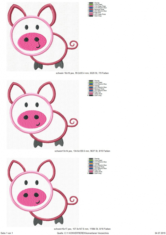 Preview: Schwein Applikation Übersicht