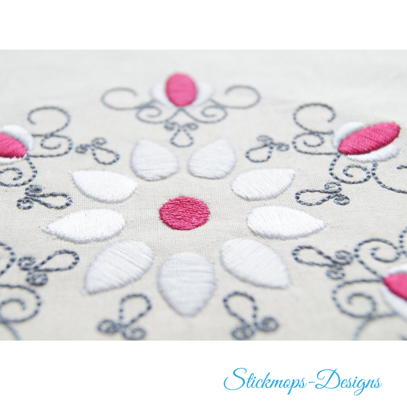 Preview: Stickdatei Schnörkel-Ornament Set 8,9 x 9,9 und 11,2 x 12,5 cm