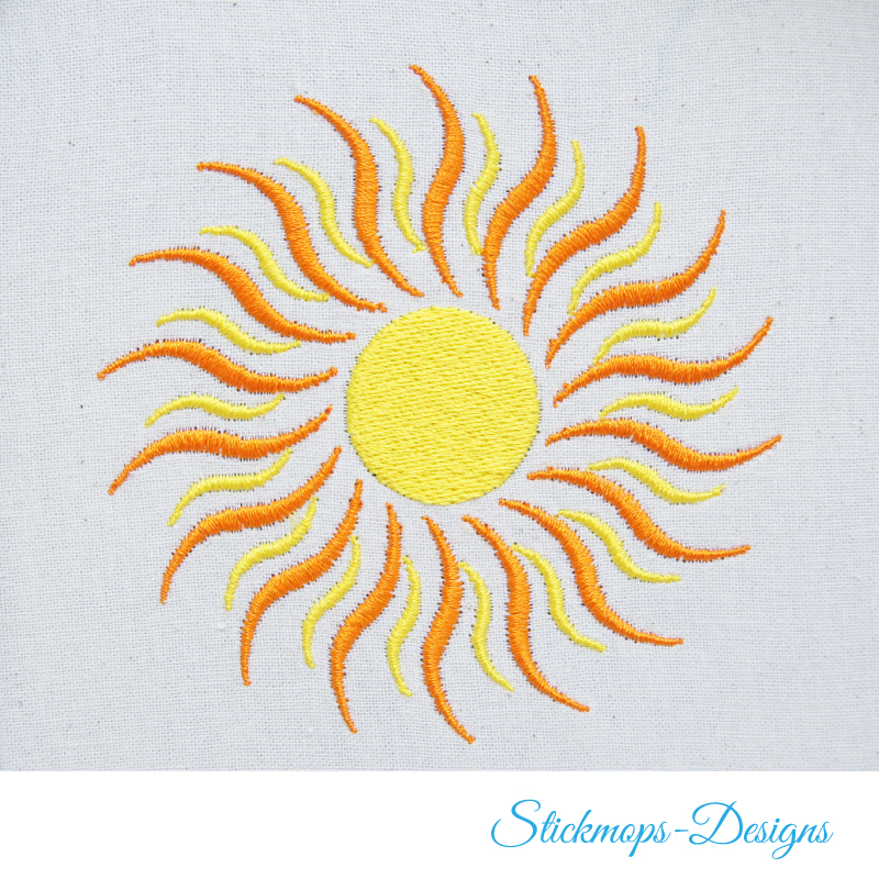 Preview: Stickdatei Sonnen Ornament 9 x 9 cm