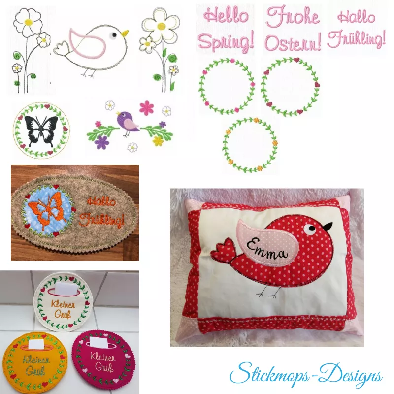 Stickdatei Set Hallo Frühling (div. Rahmengrößen)
