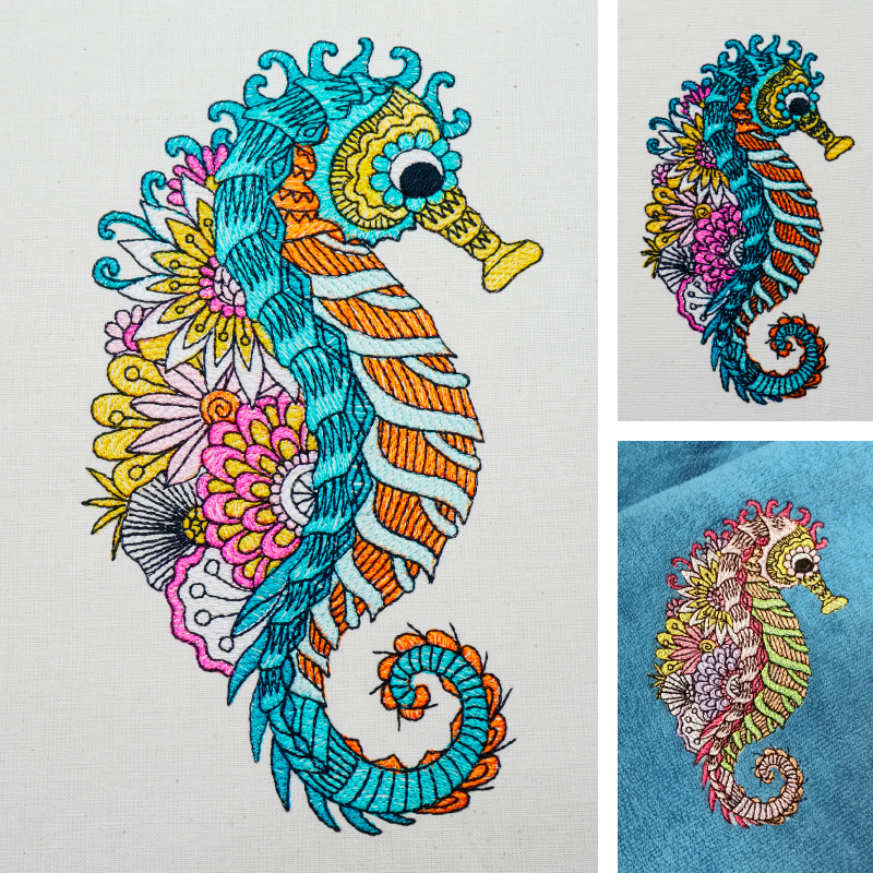 Preview: Stickdatei Seepferd in 6 Größen