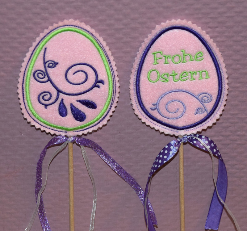 Stickdatei Set ITH Osterei Anhänger & Stabdesigns