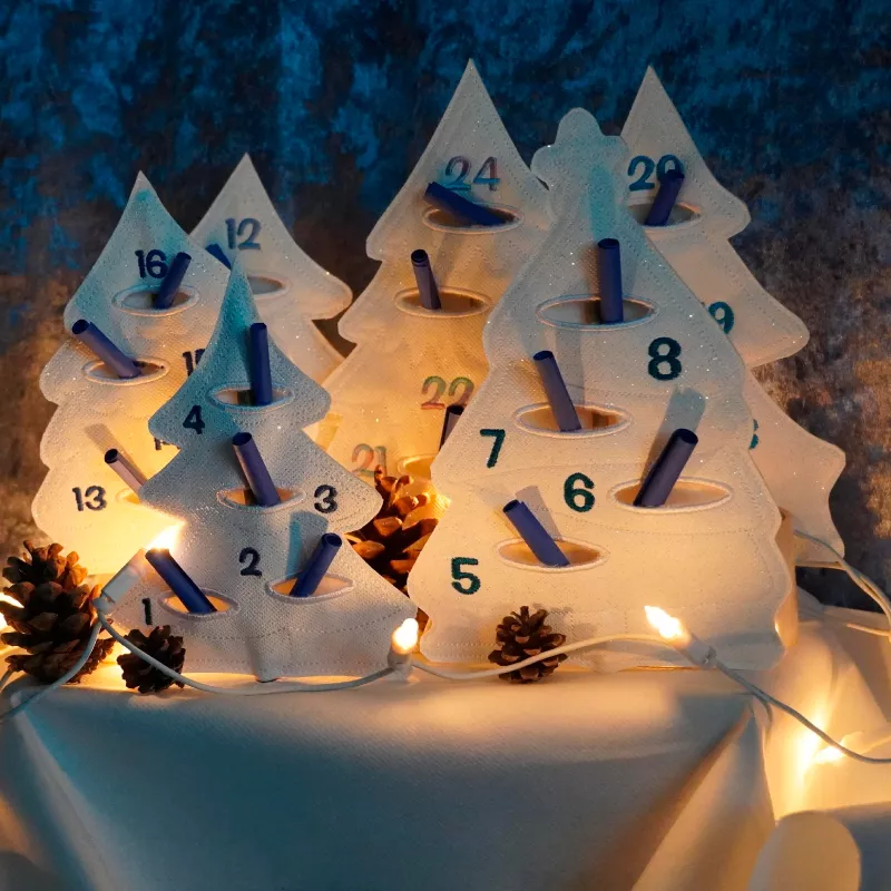 Stickdatei Set ITH Adventskalender-Tannen Adventstanne