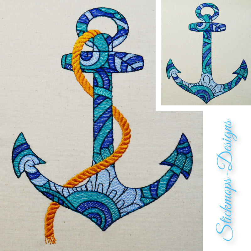 Preview: Stickdatei Set Anker