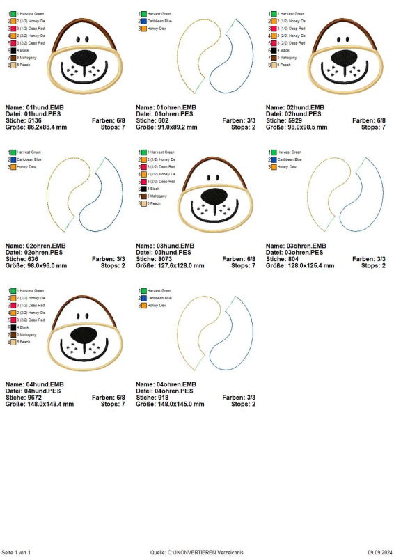 Preview: Stickdatei 3D Hund Applikation