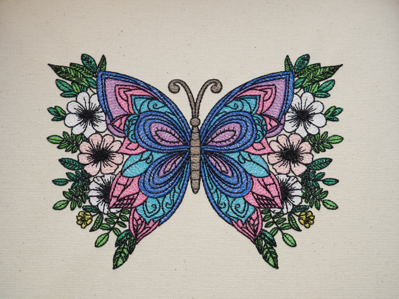 Preview: Stickdatei sommerlicher Schmetterling (ab 13x18)