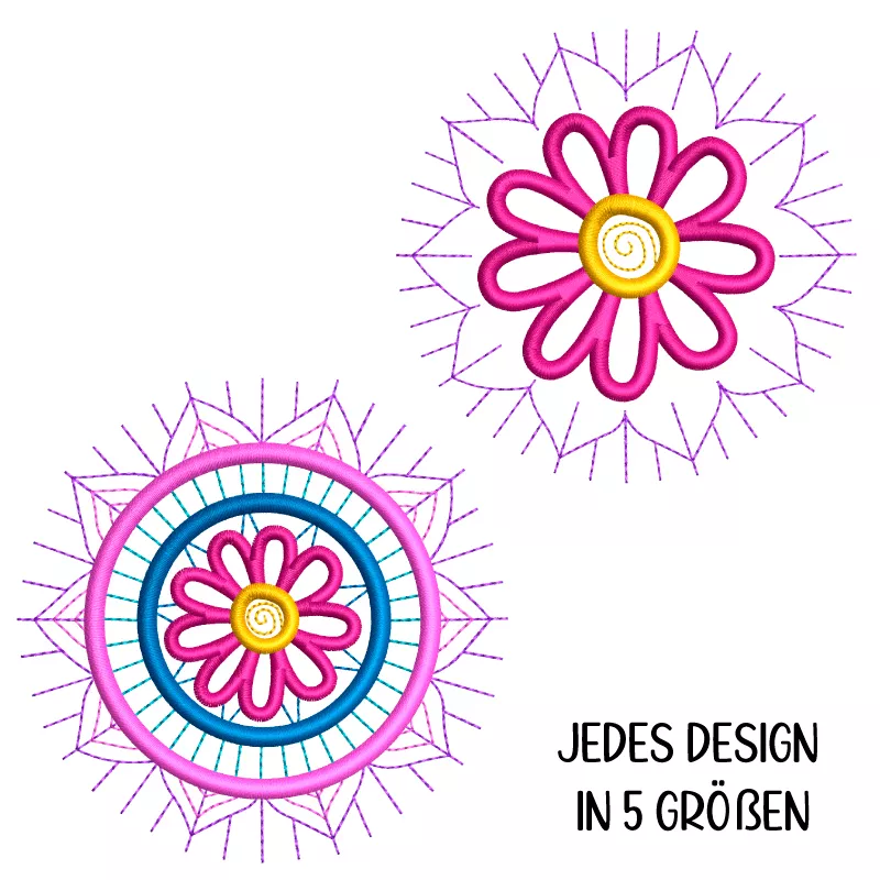 Stickdatei Set 8 Mandalas Line Art