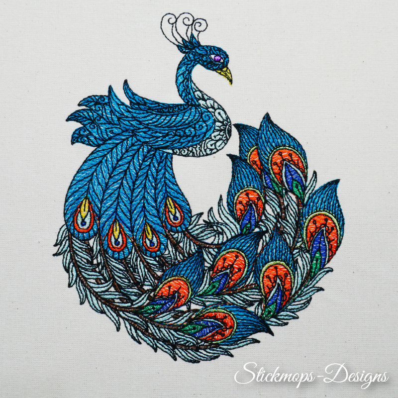 Preview: Stickdatei Set Pfau