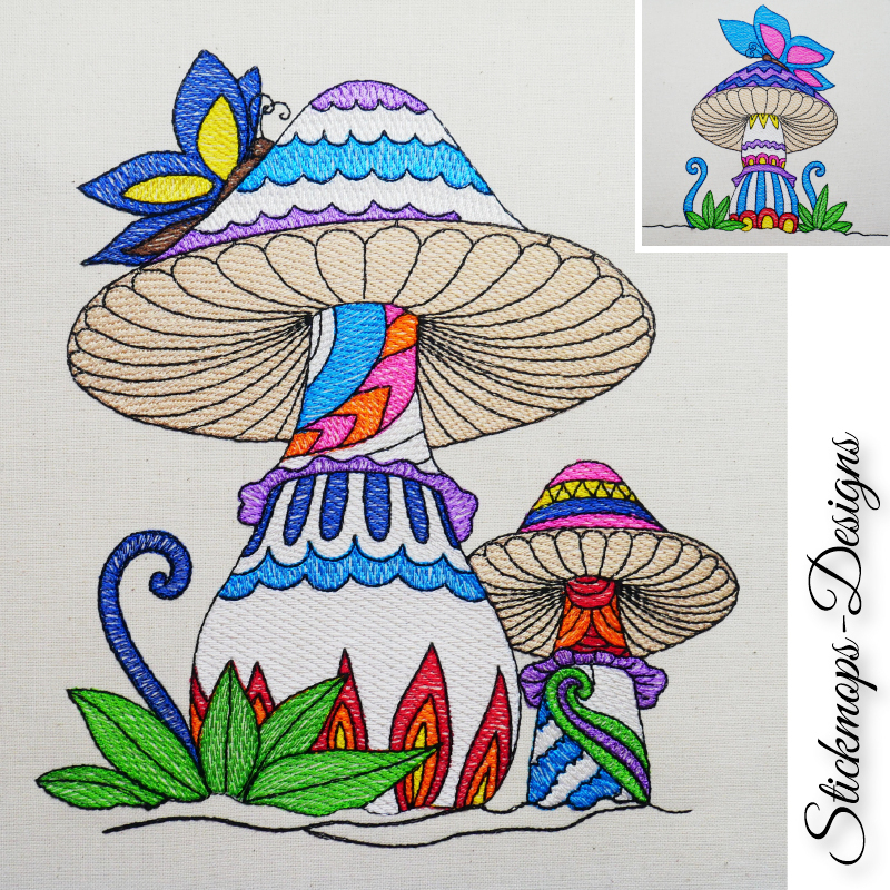 Preview: Stickdatei Set Pilze (ab 10x10)