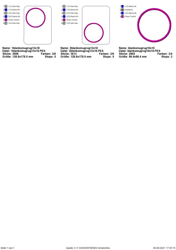 Preview: Freebie Stickdatei ITH Mug Rug Blanko (13x18 und 10x10)